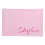 バブルガムピンクホットピンクカスタム色の名前 枕カバー (裏面)