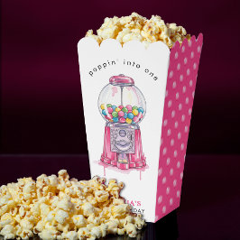 バブルガムピンクポップピンガール1st誕生日パーティー フェイバーボックス