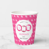 バブルガムピンクポップピンガール1st誕生日パーティー 紙コップ (正面)