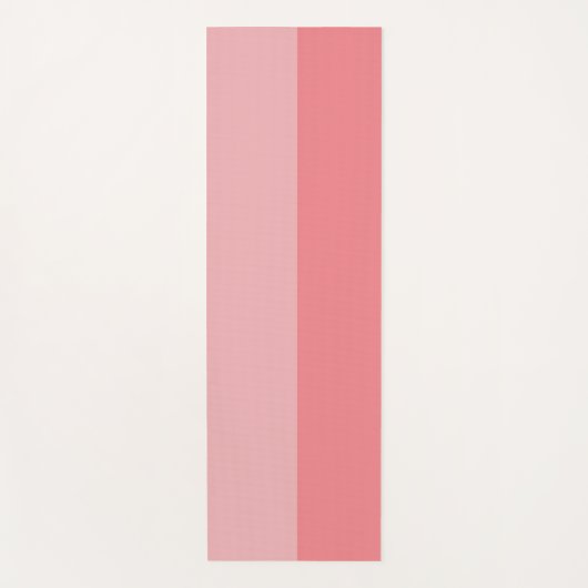 バブルガムピンク二音ヨガストライプのマット ヨガマット (正面)