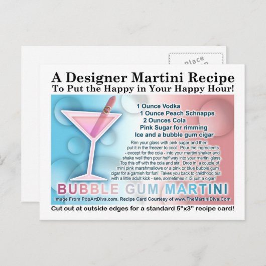 バブルガムマルティーニオポスワンレシピカードポストカード ポストカード (正面/裏面)