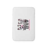 バブルガム付き愛らしいスケルトンキャットファミリーおもしろいH バスマット (正面縦)