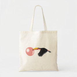 バブルガム吹トゥカンの気泡 トートバッグ