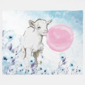 バブルガム水色ピグマイママ&ベビーGetYerGoat™ フリースブランケット (正面(横))