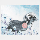 バブルガム水色Pygmyママ – ベビーGetYerGoat™ フリースブランケット (正面(横))