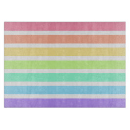 バブルガム虹と白ストライプ色 カッティングボード