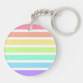 バブルガム虹と白ストライプ色 キーホルダー (裏面)