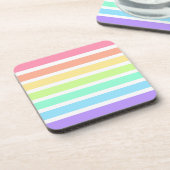 バブルガム虹と白ストライプ色 コースター (左側)