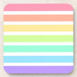 バブルガム虹と白ストライプ色 コースター