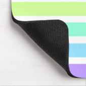 バブルガム虹と白ストライプ色 マウスパッド (コーナー)