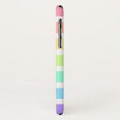 バブルガム虹と白ストライプ色 Case-Mate iPhoneケース (裏面/左)