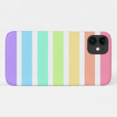 バブルガム虹と白ストライプ色 Case-Mate iPhoneケース (裏面(横))