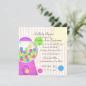 バブルガム赤ちゃんシャワー 招待状 (スタンド正面)