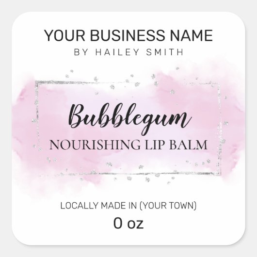 バブルガム風味パープルとシルバーリップバーム スクエアシール (正面)