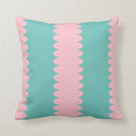 バブルガム·ピンク·アンド·ティール（緑がかった色）ユニーク·パターン，国 クッション