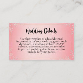 バブルガム・ブラッシュ 結婚式同封カード エンクロージャーカード