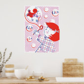 バブルガール！プリント ポスター (キッチン)