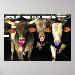 バブルガ吹ムのロデオ・ブル牛の西洋美術 ポスター