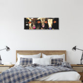 バブルガ吹ムのロデオ・ブル牛ウェスタンポップ・アートのアート キャンバスプリント (インサイチュ (寝室))