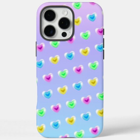 バブルグムガカラフルラスハートバルーンバレンタイン Case-Mate iPhoneケース (裏面)