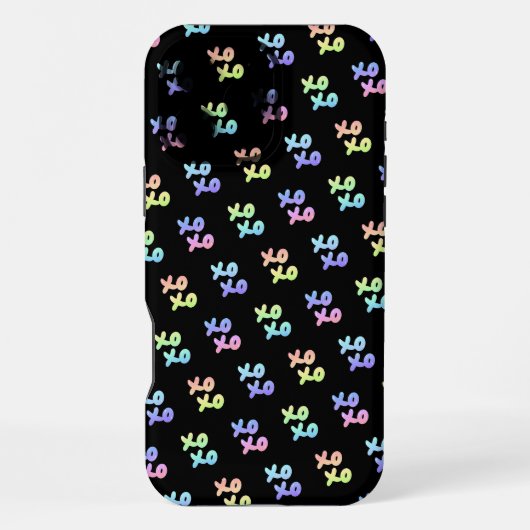 バブルグムガカラフルラスハートバルーンバレンタイン iPhoneケース (裏面)