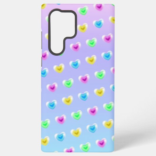 バブルグムガカラフルラスハートバルーンバレンタイン SAMSUNG GALAXYケース (裏面)