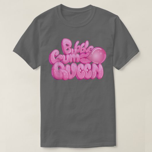 バブルグムクイーンIガム飴スイーツ Tシャツ (デザイン正面)