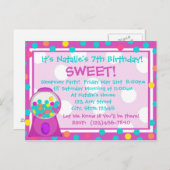 バブルグムトリート招待状 インビテーションポストカード (正面/裏面)