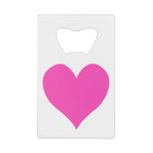 バブルグムピンクかわいいハートの形 クレジットカード栓抜き (正面)