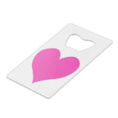 バブルグムピンクかわいいハートの形 クレジットカード栓抜き (正面アングル)