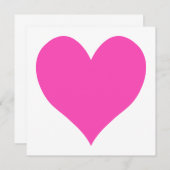 バブルグムピンクかわいいハートの形 招待状 (正面/裏面)