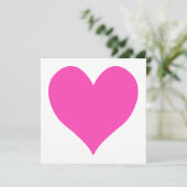 バブルグムピンクかわいいハートの形 招待状 (スタンド正面)