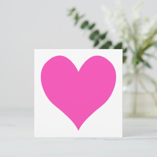 バブルグムピンクかわいいハートの形 招待状 (スタンド正面)