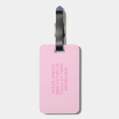 バブルグムピンクとホットピンク名前をカスタムするモノグラム ラゲッジタグ (裏面縦)