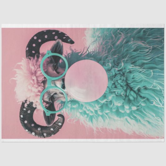 バブルグムブリーズティール（緑がかった色）ラムデクページ 薄葉紙 (正面)