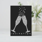 バブルグラスシャンパンカクテルグレーの結晶 招待状 (スタンド正面)