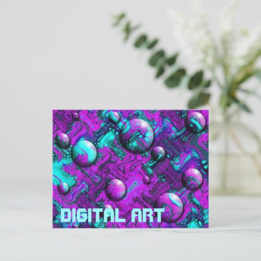 バブルサイケデリックはがき付き抽象芸術 ポストカード (スタンド正面)