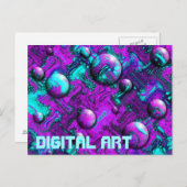 バブルサイケデリックはがき付き抽象芸術 ポストカード (正面/裏面)