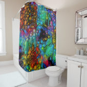 バブルサイケデリックバースト抽象芸術デイジー シャワーカーテン (インサイチュ)