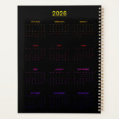 バブルサイケデリックバースト抽象芸術デイジー プランナー手帳 (裏面)