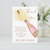 バブルシャンパンラブリーカップル婚約写真 サンキューカード (スタンド正面)