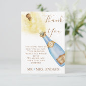 バブルシャンパンラブリーカップル婚約写真 サンキューカード (スタンド正面)