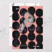 バブルスタイリッシュカバーの招待テンプレート 招待状 (正面/裏面)