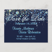 バブルスター付きの日付の保存 案内ポストカード (正面)