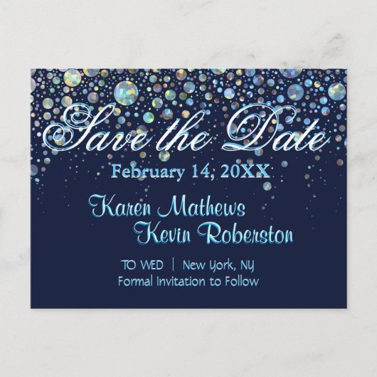 バブルスター付きの日付の保存 案内ポストカード (正面)