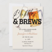 バブルスブルース ラスティックウッド ビア カップルシャワー 招待状 (正面)