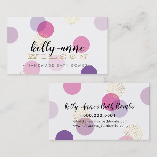 バブルスポッスタイリッシュトGLAMラグジュアリー金ゴールドバスボム 名刺 (正面/裏面)