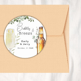 バブルス アンド ブリュース ユーカリプト カップル シャワー パーティー ラウンドシール