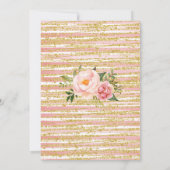 バブルス ブランチ & ブルームズ ブライダル シャワー ピンクの花 招待状 (裏面)
