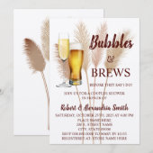 バブルズカップルウェディングシャワーパンパ 招待状 (正面/裏面)